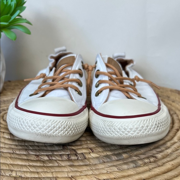 CONVERSE • All Star Shoreline White Sneakers Tan Laces 8 - Picture 3 of 9